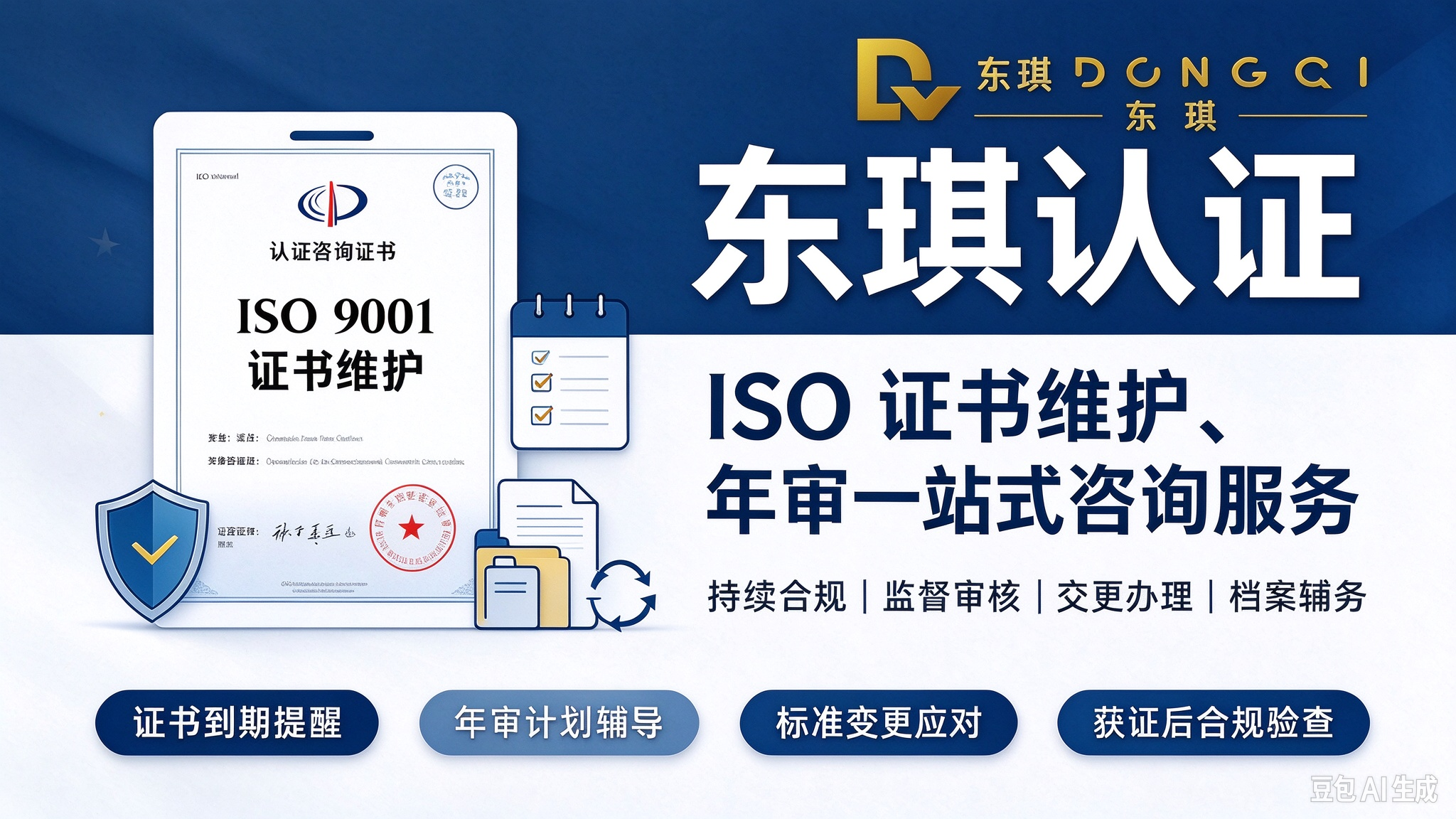 东琪认证:ISO 证书维护、年审一站式咨询服务 东琪认证:ISO 证书维护、年审一站式咨询服务